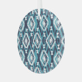 幾何アステカトバルナバホプリント ガラスオーナメント (正面左)