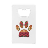 幾何アステカパターンアートドッグポープリント クレジットカード栓抜き (裏面)