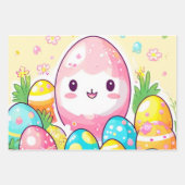 幾何イースター卵抽象芸術ラップ ラッピングペーパーシート (正面)