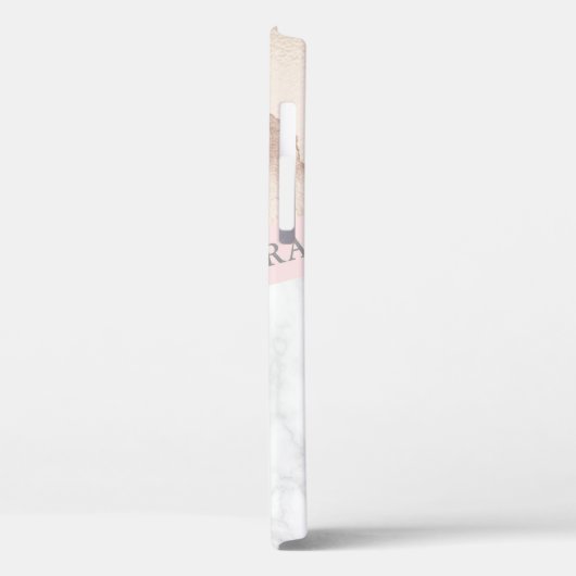 幾何エレガントかわいらしバラ金ゴールドピンク大理石 Case-Mate iPhoneケース (裏面 / 左)