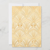 幾何エレガントアールデコ結婚の白金ゴールド 招待状 (裏面)