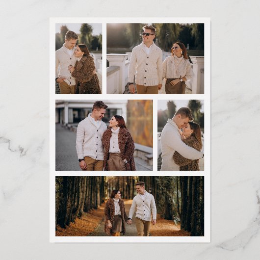 幾何エレガントアールデコ結婚の白金ゴールド 箔招待状 (裏面)