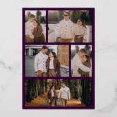 幾何エレガントアールデコ結婚の紫金ゴールド 箔招待状 (裏面)