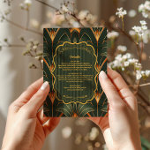 幾何エレガントアールデコ結婚の エンクロージャーカード