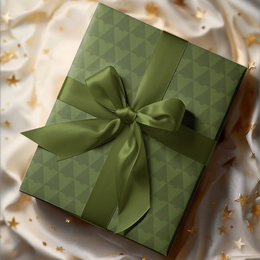 幾何エレガントクモノトーンのリスマスツリーホリデイ ラッピングペーパー