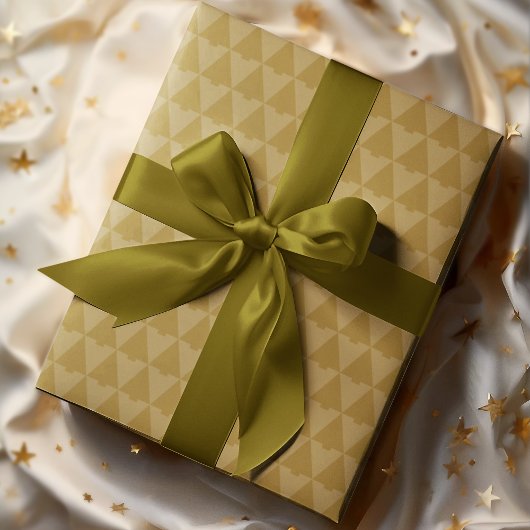 幾何エレガントクモノトーンのリスマスツリーホリデイ ラッピングペーパー