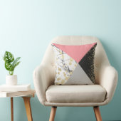 幾何エレガントサンゴ色ブロック金ゴールド紙吹雪 クッション (椅子)