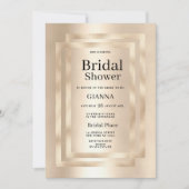 幾何エレガントシャンパン金ゴールドブライダルシャワー 招待状 (正面)