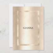 幾何エレガントシャンパン金ゴールドブライダルシャワー 招待状 (裏面)