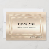 幾何エレガントシャンパン金ゴールドglam Thank You 招待状 (正面)