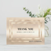 幾何エレガントシャンパン金ゴールドglam Thank You 招待状 (スタンド正面)