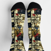 幾何エレガントデザインのフローラ抽象芸術 ソックス (上部)