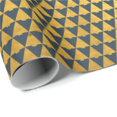 幾何エレガントネイビーブルークリスマスツリーホリデー ラッピングペーパー (ロールコーナー)