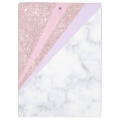 幾何エレガントバラ金ゴールドグリッター白大理石 クリップボード (裏面)