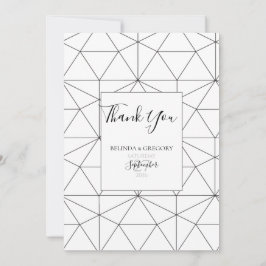幾何エレガントパターン結婚のサンキューカード サンキューカード