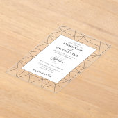 幾何エレガントパターン結婚式招待状 アクリル招待状 (レイダウン)