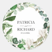 幾何エレガントフローラグ結婚レリー ラウンドシール (正面)