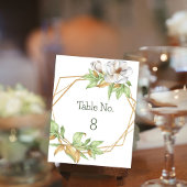 幾何エレガントマグノリアフローラ結婚テーブルNo ノートカード