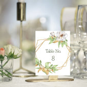 幾何エレガントマグノリアフローラ結婚テーブルNo ノートカード