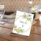 幾何エレガントマグノリアフローラ結婚テーブルNo ノートカード