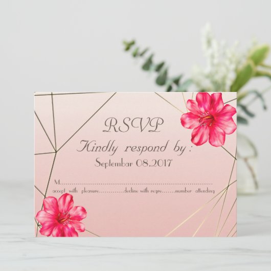 幾何エレガントマグノリアRSVP 招待状 (スタンド正面)