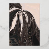 幾何エレガントミニマル白黒結婚金ゴールド 箔招待状 (裏面)