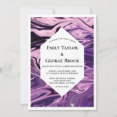 幾何エレガントミニマル銀河系アートシック結婚ズ 招待状 (正面)