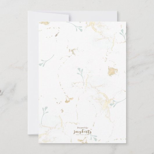 幾何エレガントミント – 金ゴールド結婚式招待状 招待状 (裏面)