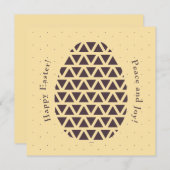 幾何エレガントモダンイースター卵ピーチイエロー シーズンカード (正面/裏面)