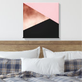 幾何エレガントモダンバラ金ゴールドピンク黒 キャンバスプリント (インサイチュ (寝室))