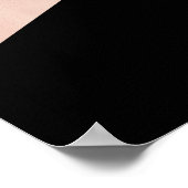 幾何エレガントモダンバラ金ゴールドピンク黒 ポスター (角)