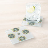 幾何エレガントモダン星バースト ガラスコースター (アングル)