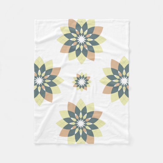 幾何エレガントモダン星バースト フリースブランケット (正面)