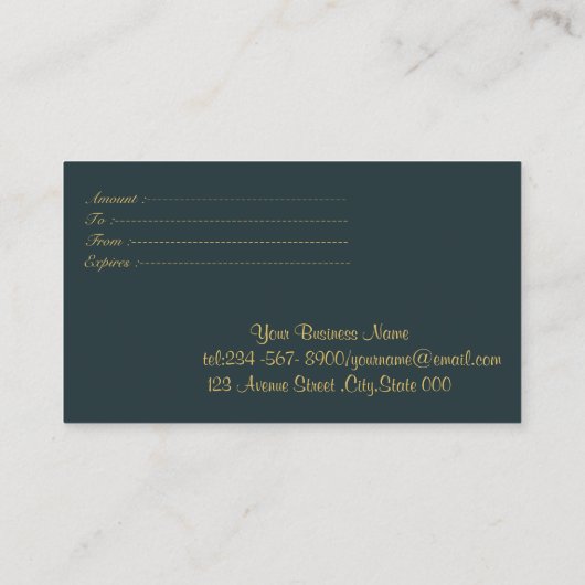 幾何エレガントモダン金ゴールド線、紙吹雪 割引カード (裏面)