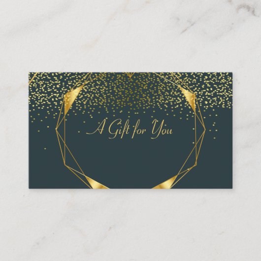 幾何エレガントモダン金ゴールド線、紙吹雪 割引カード (正面)