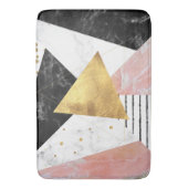 幾何エレガント大理石と金ゴールドデザイン バスマット (正面縦)