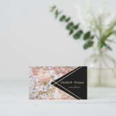 幾何エレガント大理石グリッター金ゴールドストライプ 名刺 (スタンド正面)