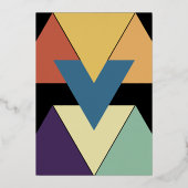 幾何エレガント抽象芸術モダンの金ゴールド 箔招待状 (裏面)