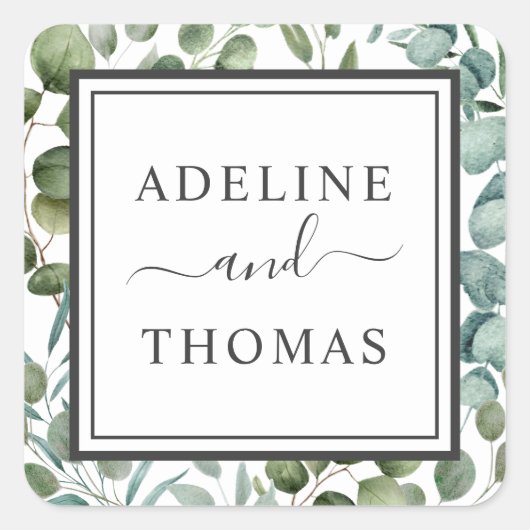 幾何エレガント樹結婚林 スクエアシール (正面)