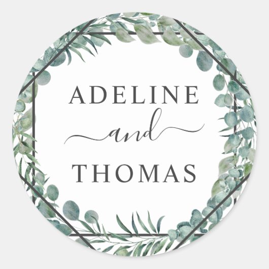 幾何エレガント樹結婚林 ラウンドシール (正面)
