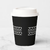 幾何エレガント白黒水玉模様 紙コップ (左)