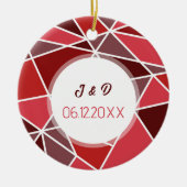 幾何エレガント結婚の セラミックオーナメント (正面)