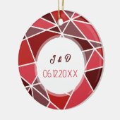 幾何エレガント結婚の セラミックオーナメント (左)
