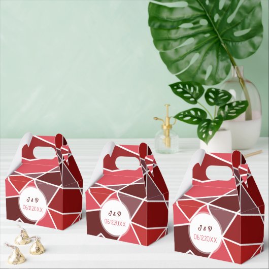 幾何エレガント結婚の フェイバーボックス (複数)