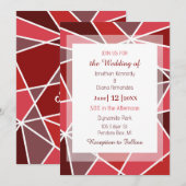 幾何エレガント結婚の 招待状 (正面/裏面)