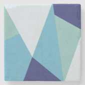 幾何エレガント色のネイビーブルーとシーグリーンパステル ストーンコースター (正面)