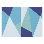 幾何エレガント色のネイビーブルーとシーグリーンパステル テーブルクロス (正面(横))