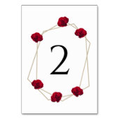 幾何エレガント色レッドロ結婚ーズ テーブルナンバー (裏面)