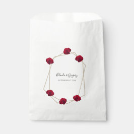 幾何エレガント色レッドロ結婚ーズ フェイバーバッグ