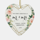 幾何エレガント赤面フローラ初めてのクリスマス セラミックオーナメント (右)